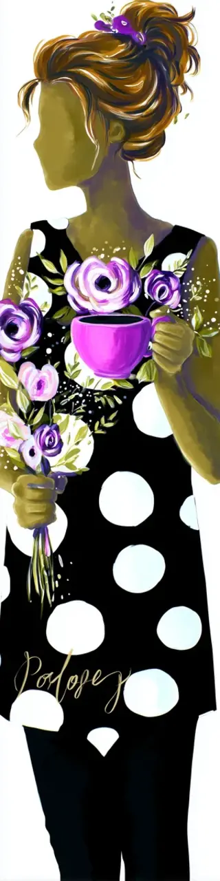 Free printable faceless woman coffee bookmark