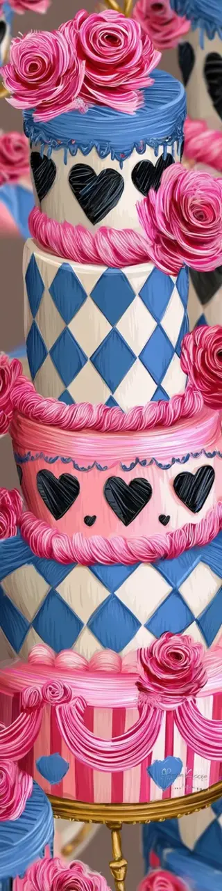 Free printable fancy checkered cakes bookmark