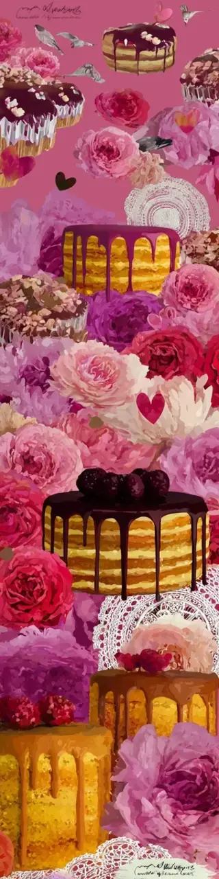 Free printable fancy floral dripping birthday cakes bookmark