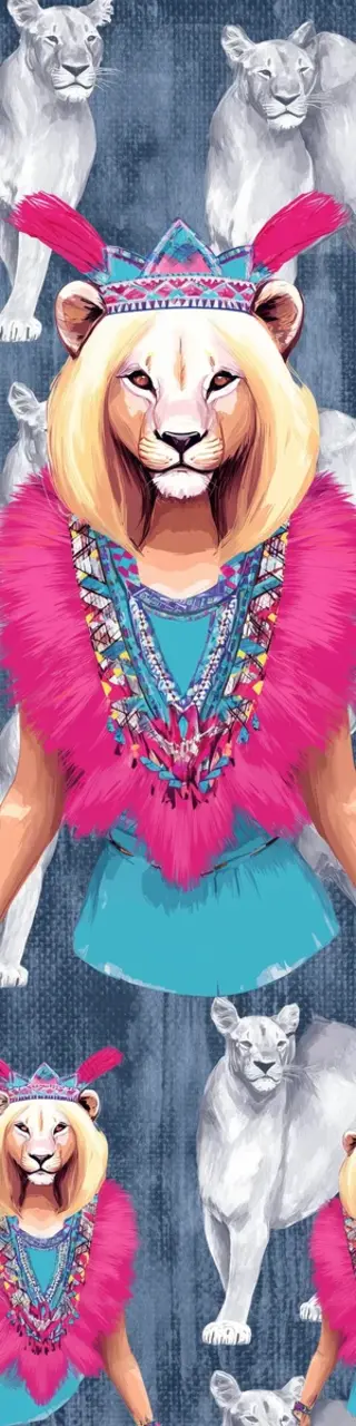 Free printable fashion lions bookmark