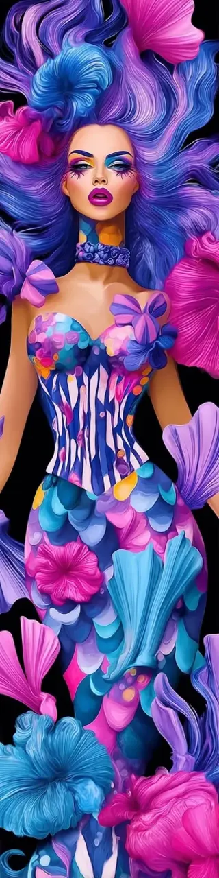 Free printable fashion mermaid bookmark