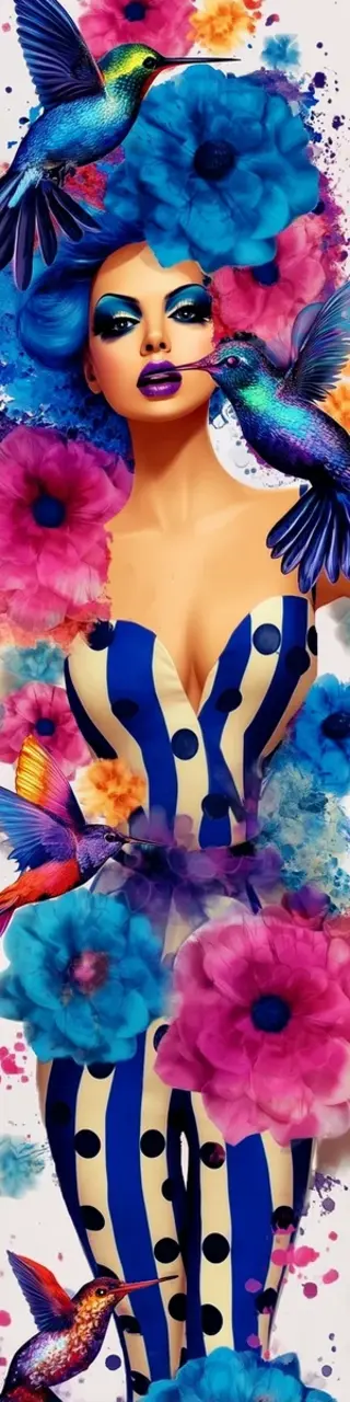 Free printable fierce hummingbirds floral bookmark