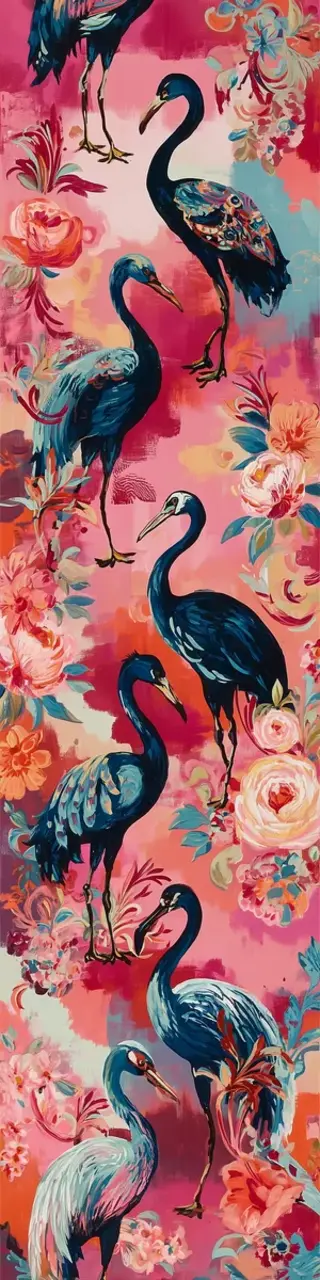 Free printable flamingo heron birds bookmark