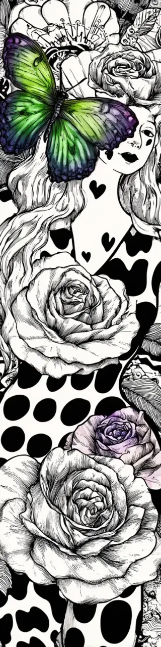 Free printable floral butterfly coloring woman artistic bookmark