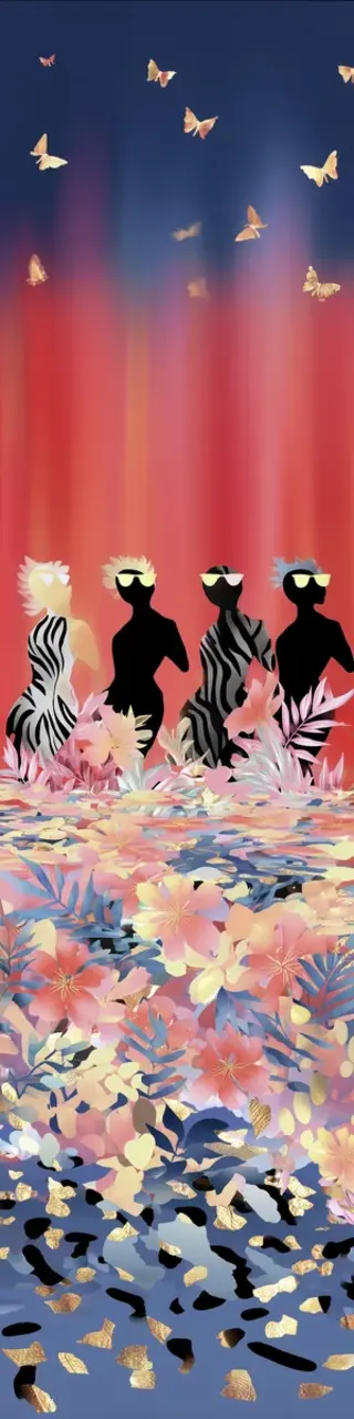 Free printable floral butterfly fashion show bookmark