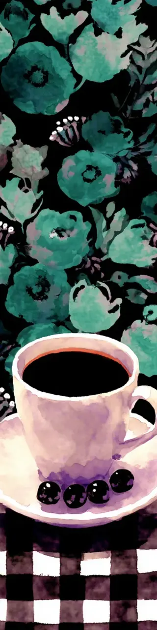 Free printable floral checkers coffee bookmark