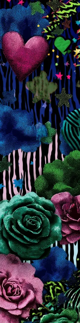 Free printable floral heart stripes bookmark