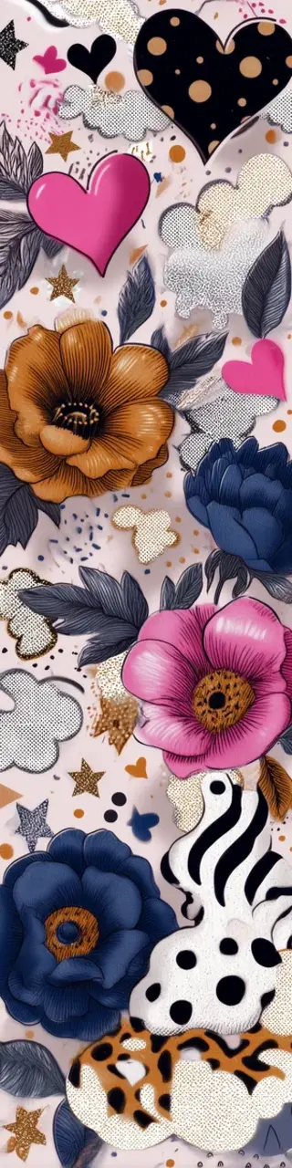 Free printable floral hearts light bookmark