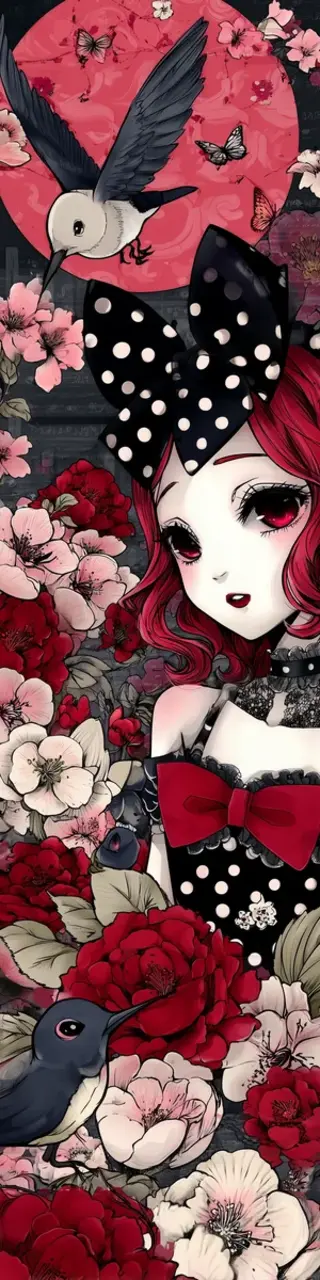 Free printable pretty hummingbirds flower garden bookmark