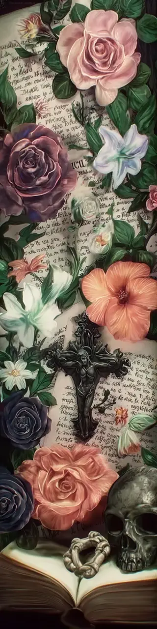 Free printable flowers on papers bookmark