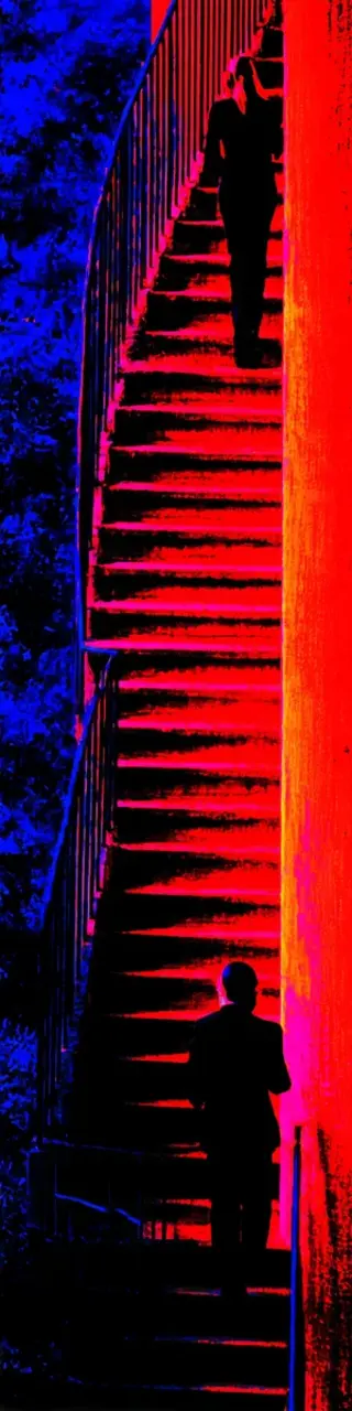 Free printable following on stairs thriller bookmark