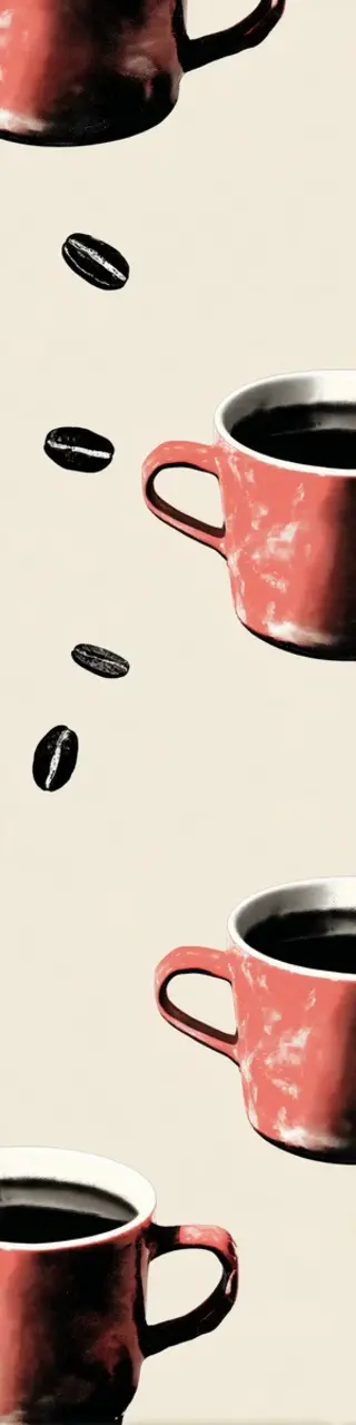 Free printable four cups beans of coffee bookmark