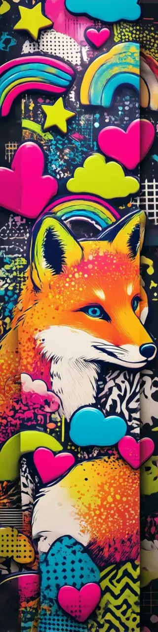 Free printable fox and rainbow bookmark