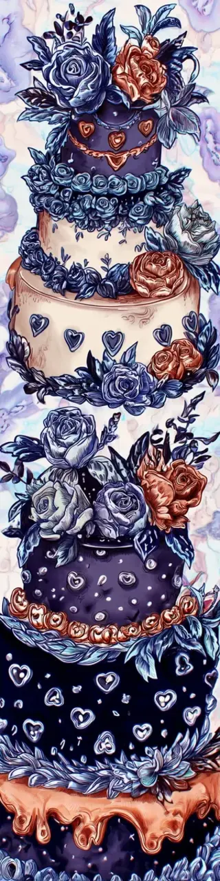 Free printable gauche birthday cakes bookmark