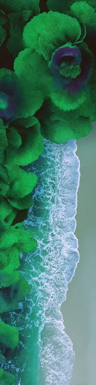 Free printable gentle beach waves and plants bookmark