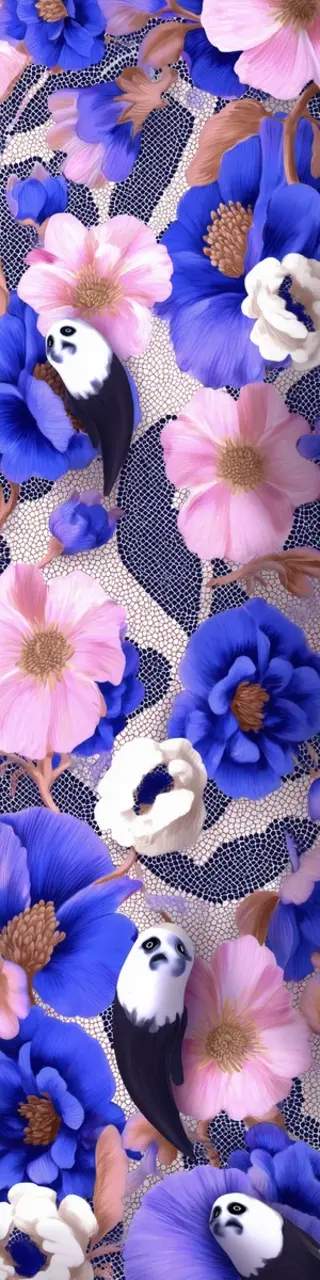 Free printable ghosts and mosaic with flowers bookmark