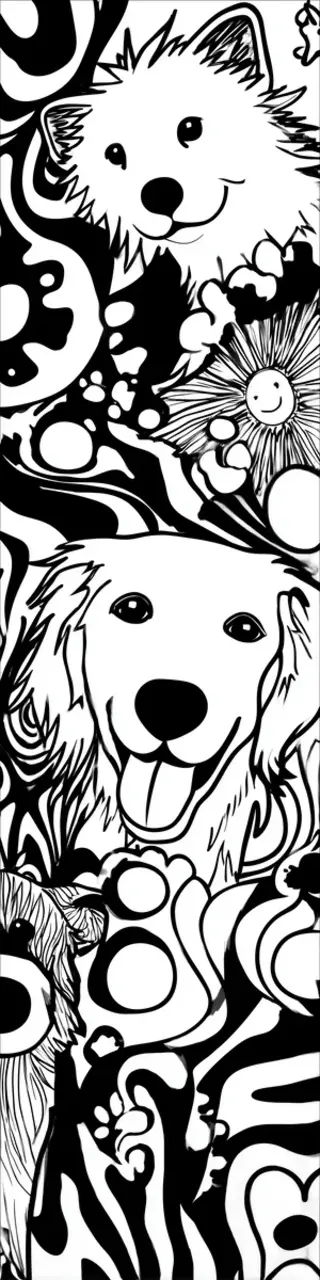 Free printable golden retriever coloring bookmark