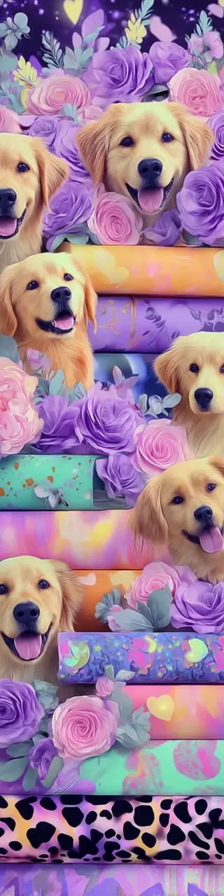 Free printable golden retrievers on books bookmark