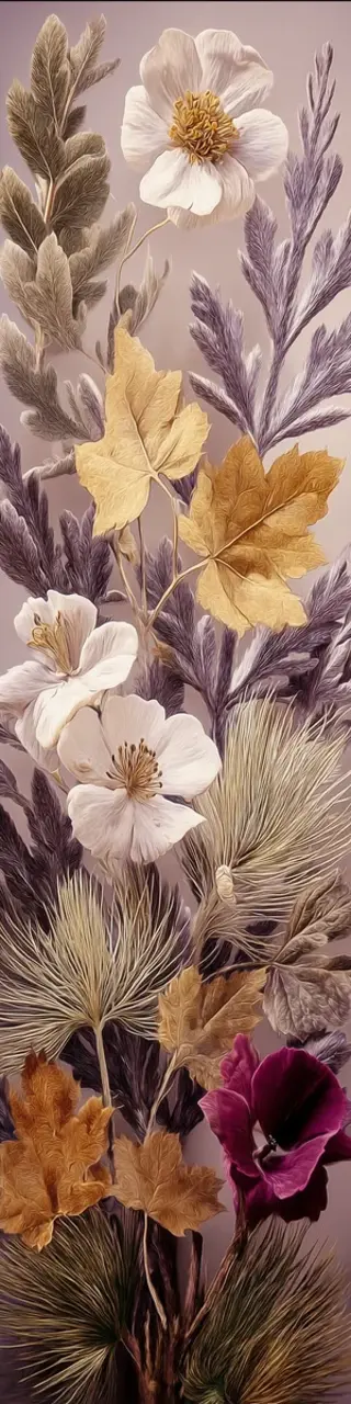 Free printable gray autumn plants bookmark