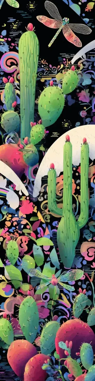 Free printable green cactus bookmark