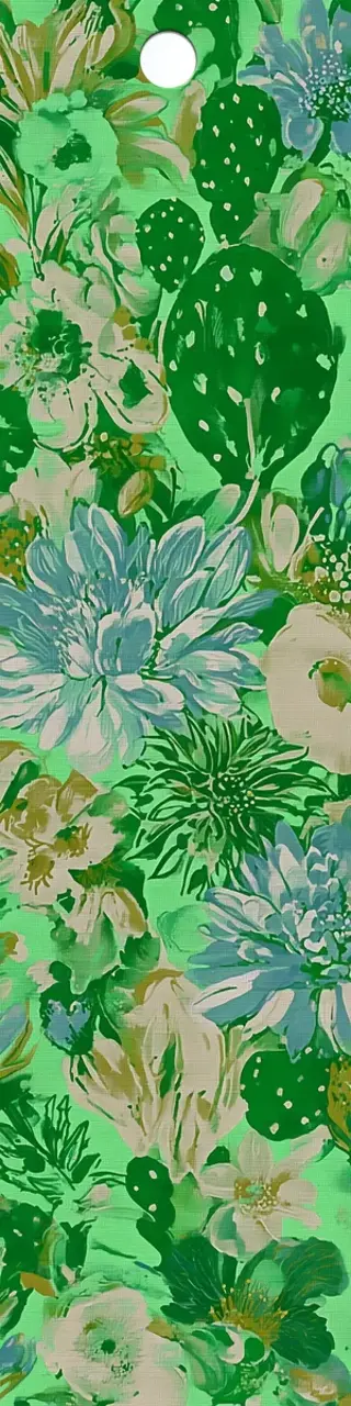 Free printable green cactus floral bookmark