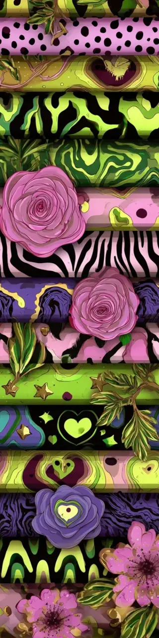 Free printable green floral ribbons bookmark