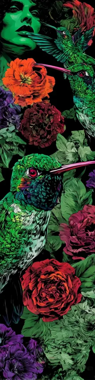 Free printable green hummingbird bookmark