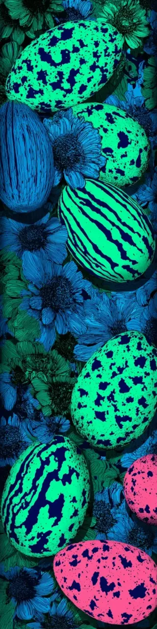 Free printable green pink and blue Easter eggs bookmark