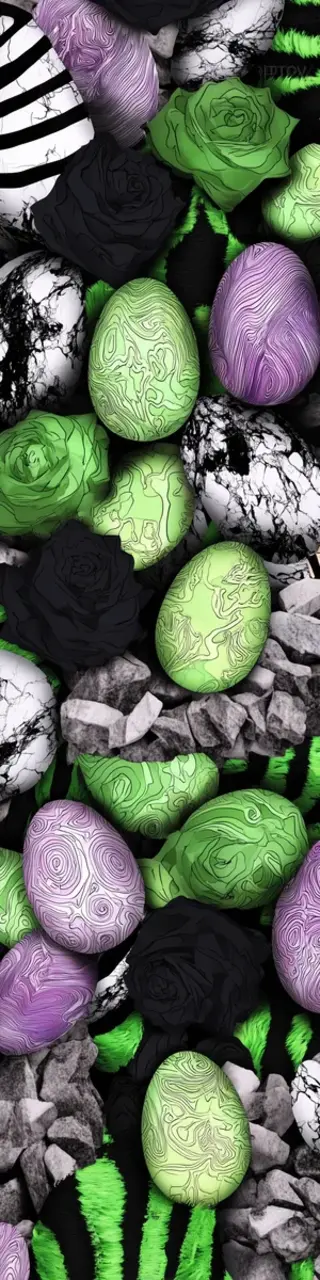 Free printable green and purple Easter eggs bookmark