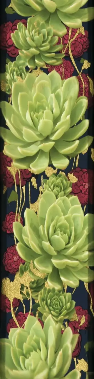 Free printable green succulents vertical bookmark