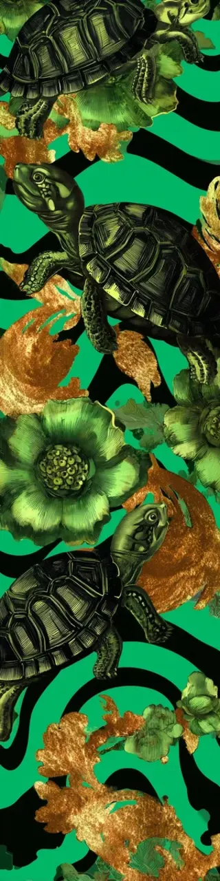 Free printable green turtles with stripes bookmark