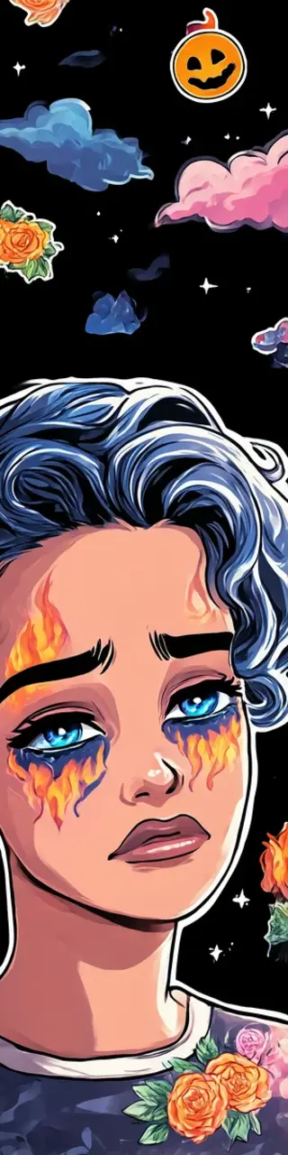 Free printable crying Halloween bookmark