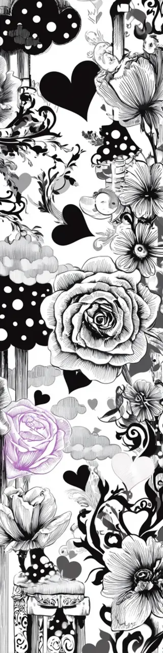 Free printable hearts and roses wedding bookmark