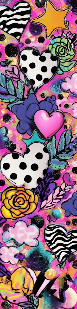 Free printable colorful hearts bookmark