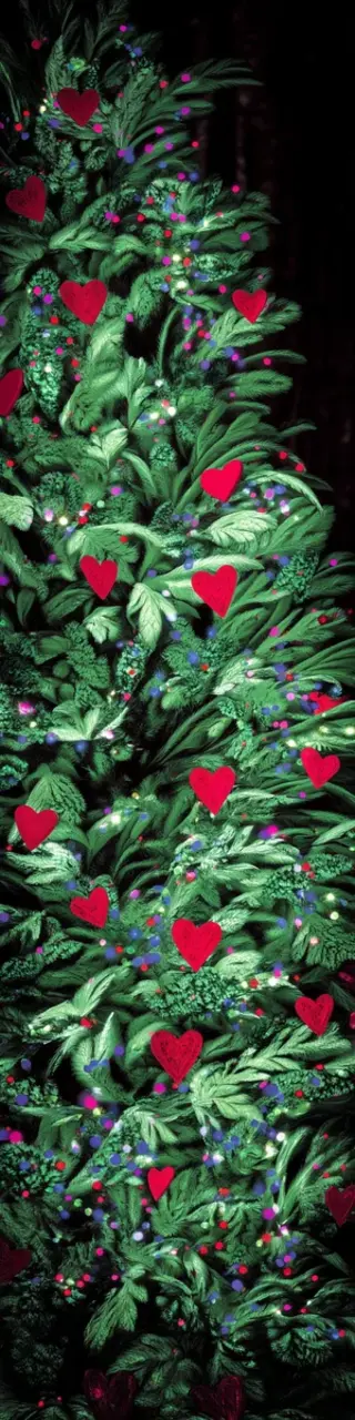 Free printable hearts in a tree bookmark