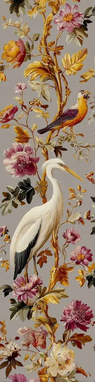 Free printable heron classic gray bookmark