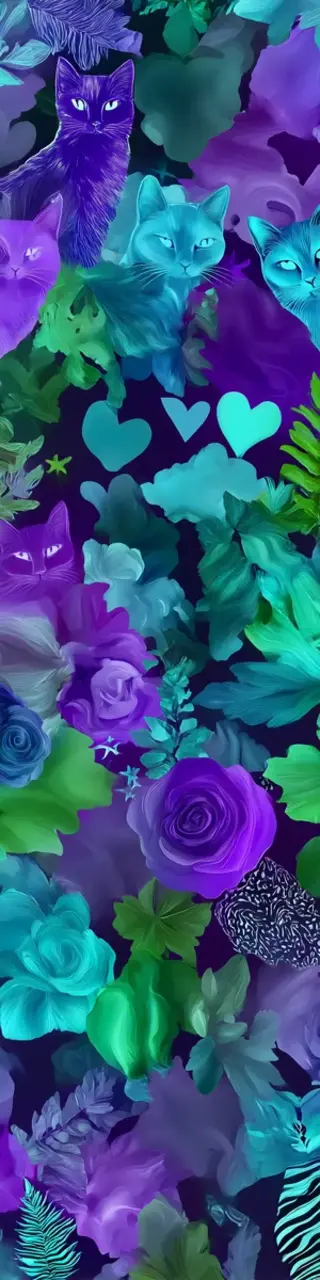 Free printable hidden cats plants and hearts bookmark