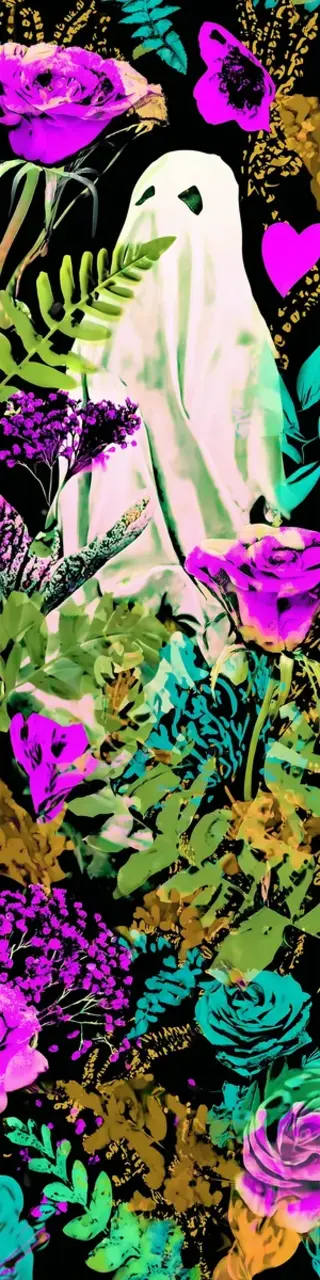 Free printable hiding ghost among fern bookmark