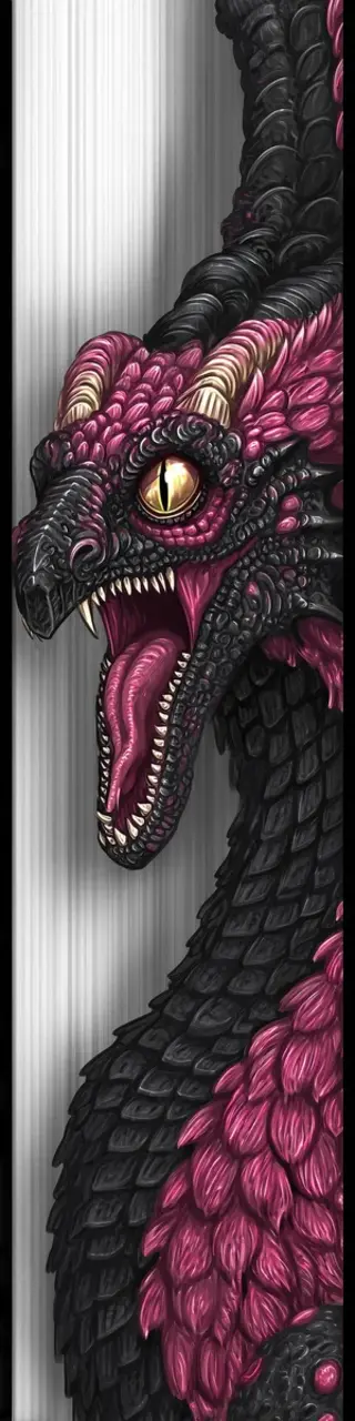 Free printable hissing dragon bookmark