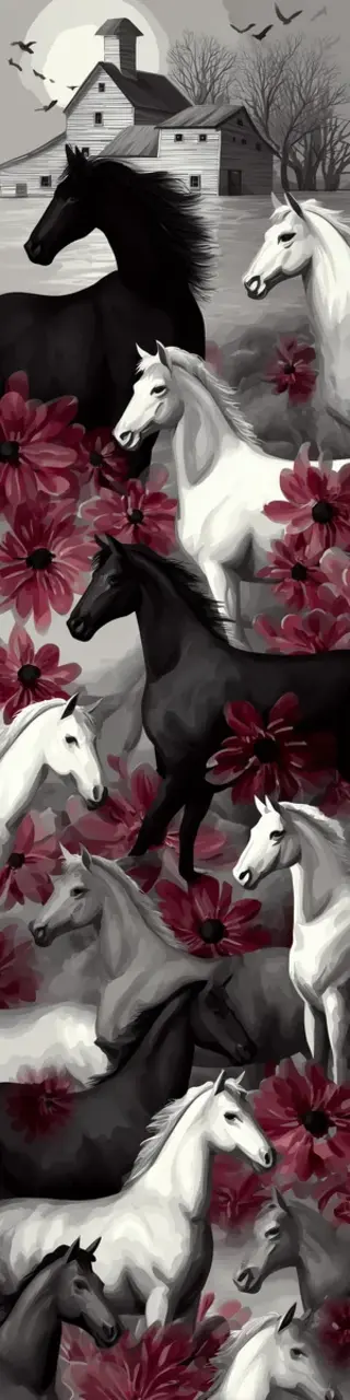 Free printable horses near the lake bookmark