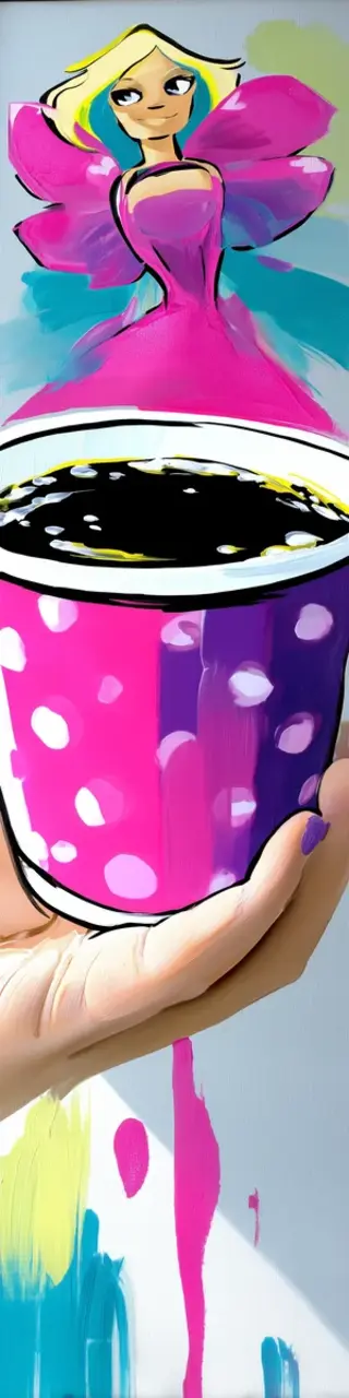 Free printable hot pink fairy coffee bookmark