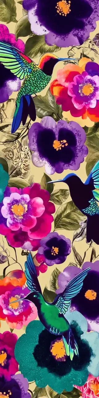 Free printable colorful hummingbirds bookmark