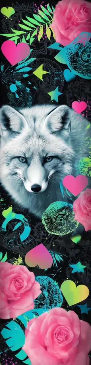 Free printable hunting floral hearts fox bookmark