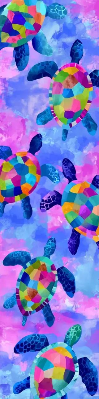 Free printable jewel toned turtles bookmark