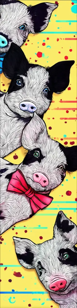 Free printable jumble yellow pig faces bookmark