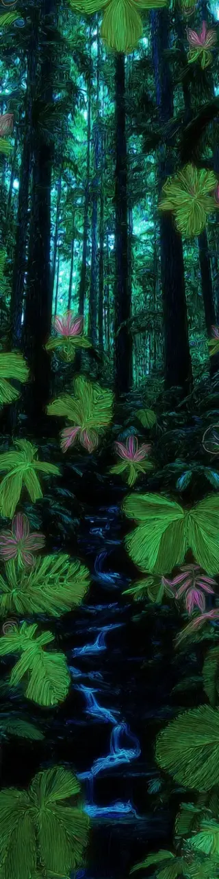 Free printable jungle river plants bookmark