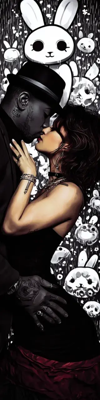 Free printable kiss in front of bunny bookmark