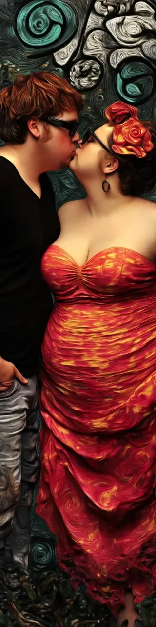 Free printable kiss romance red dress bookmark