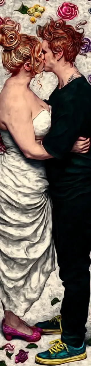 Free printable kissing couple bookmark