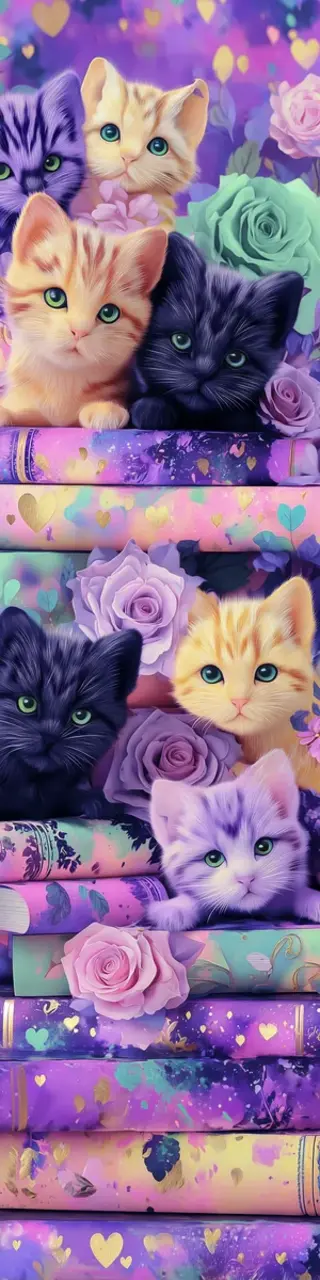 Free printable kittens sitting on books bookmark